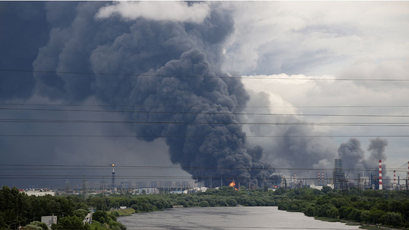 Ukrainian drone attacks kill five, wound 28 and set oil terminal ablaze in Russia