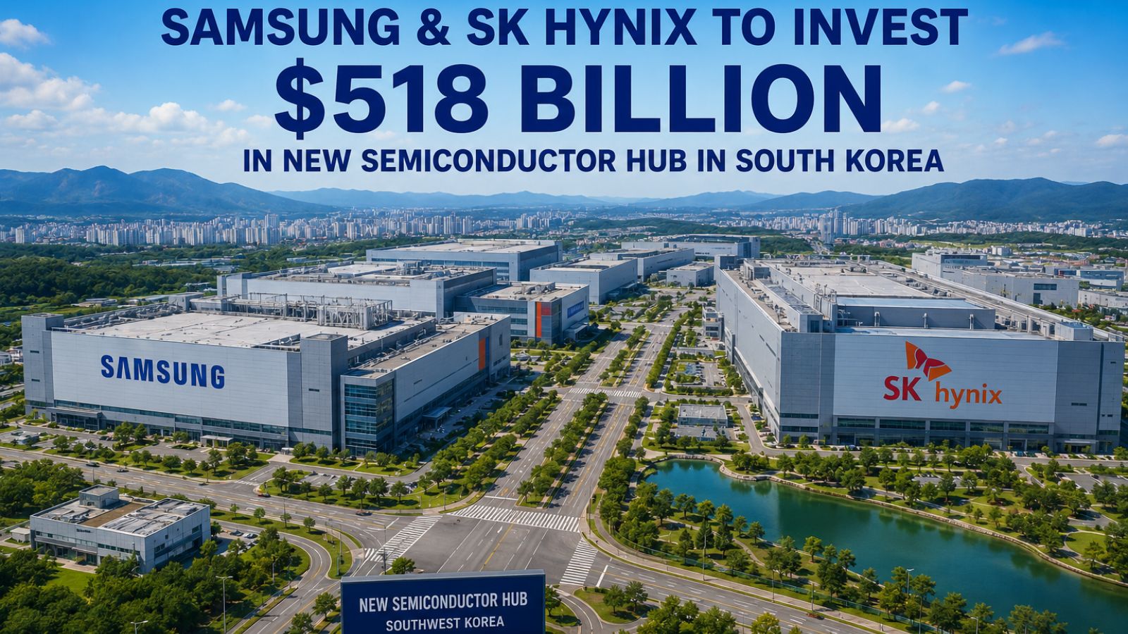 Samsung, SK Hynix to invest $518 billion in new South Korea chip hub