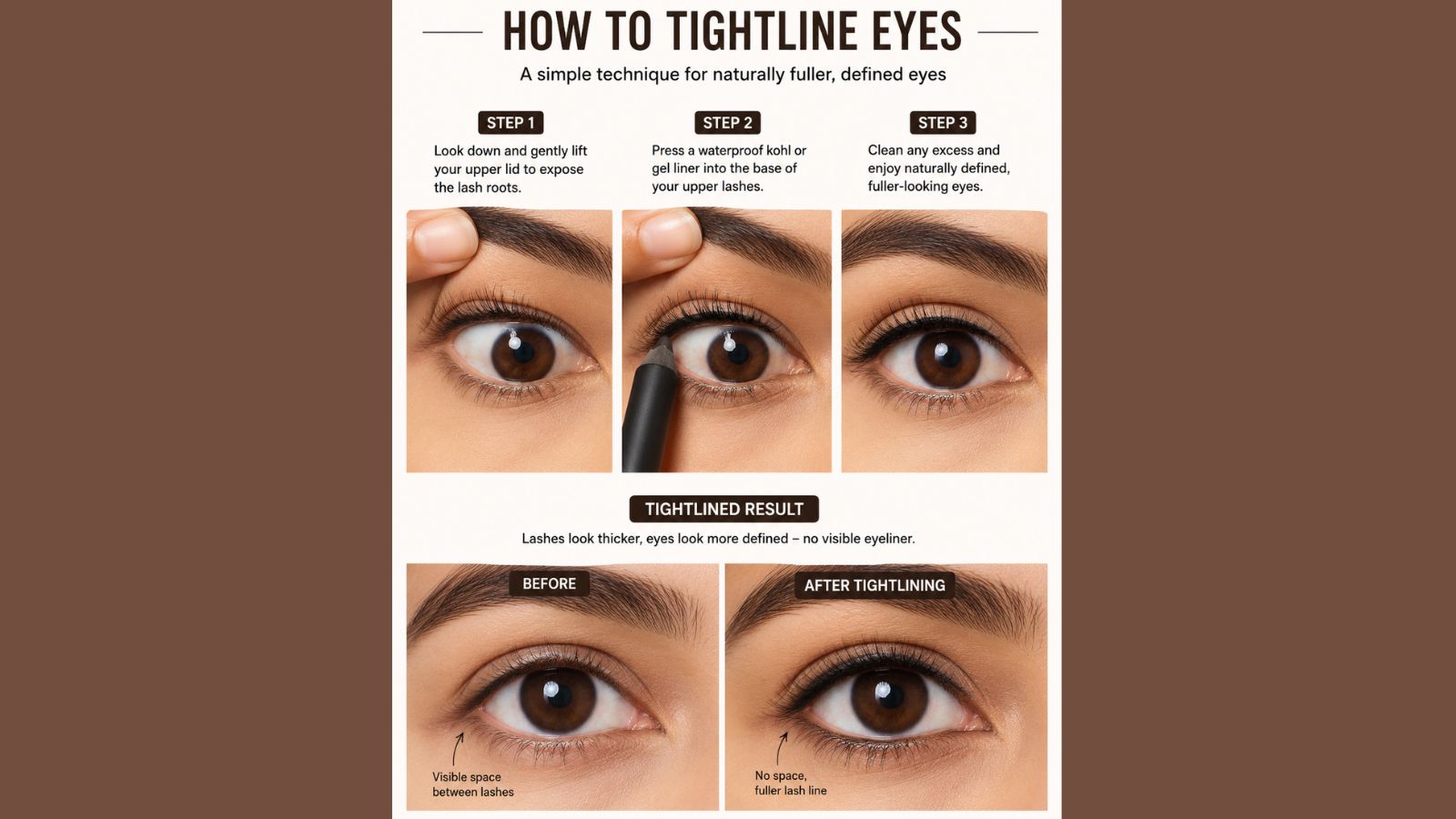 Tightlined eyes: The beauty trick for naturally defined eyes
