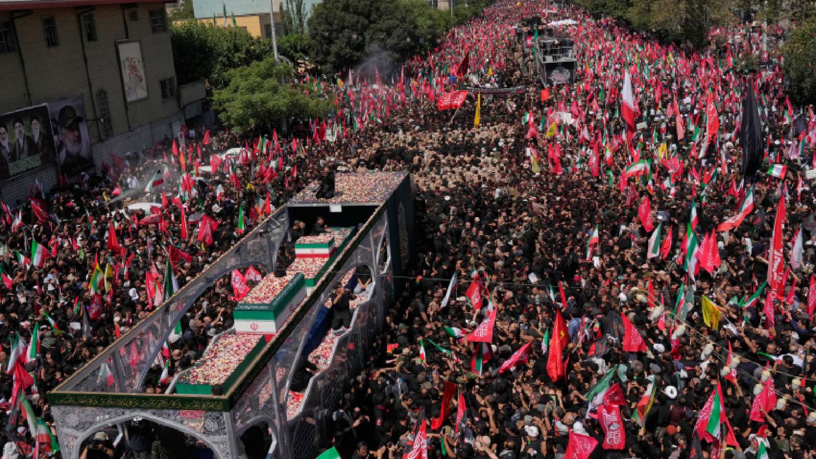 Mourners throng funeral procession in Tehran for Iran's late Supreme Leader