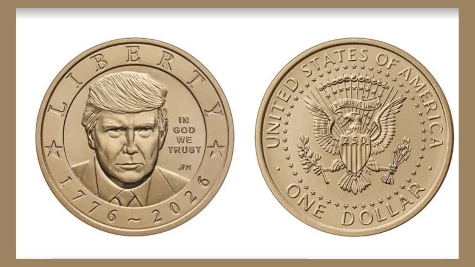 US Mint to issue $1 coin featuring Trump for America's 250th anniversary