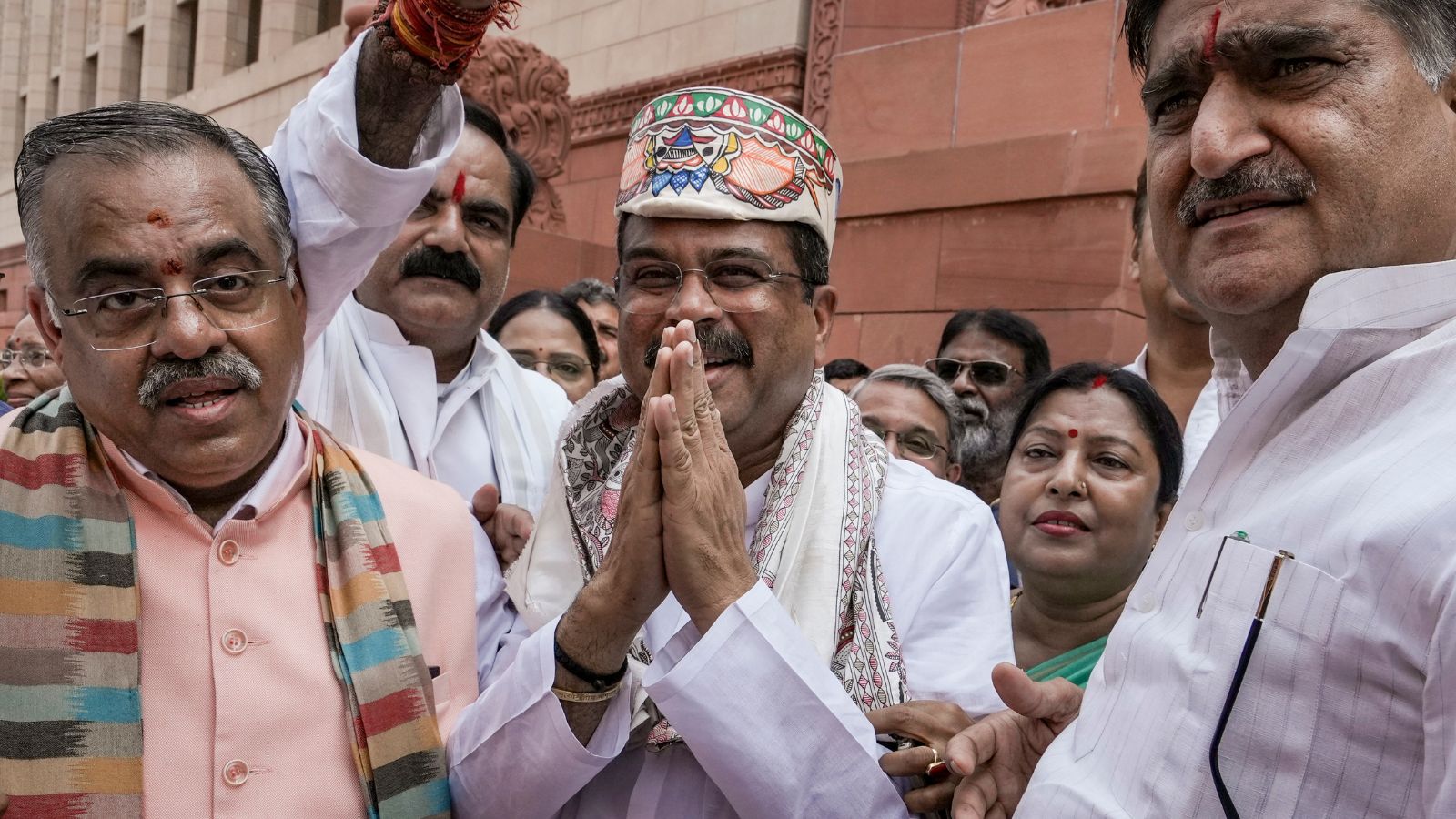 'Celebration of children's ruined futures': Congress calls out BJP MPs welcoming Pradhan in Parliament complex