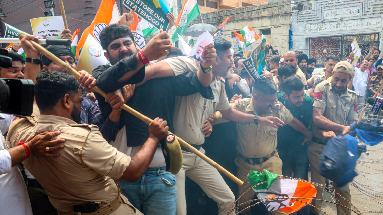 Congress, NC hold protest rallies in Jammu on seventh anniversary of Article 370 abrogation