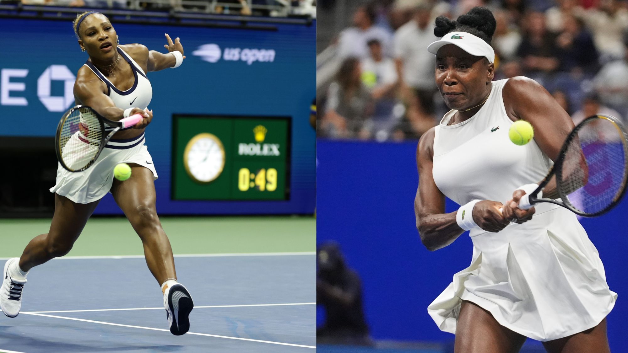 Serena and Venus Williams fall in first-round thriller on US Open return