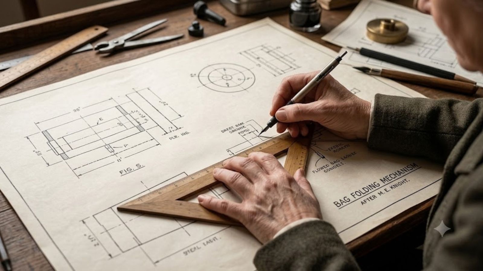 Knight countered his claim by producing her drawings, prototypes and notes, along with testimony from people who had seen her working on the invention. AI- generated image