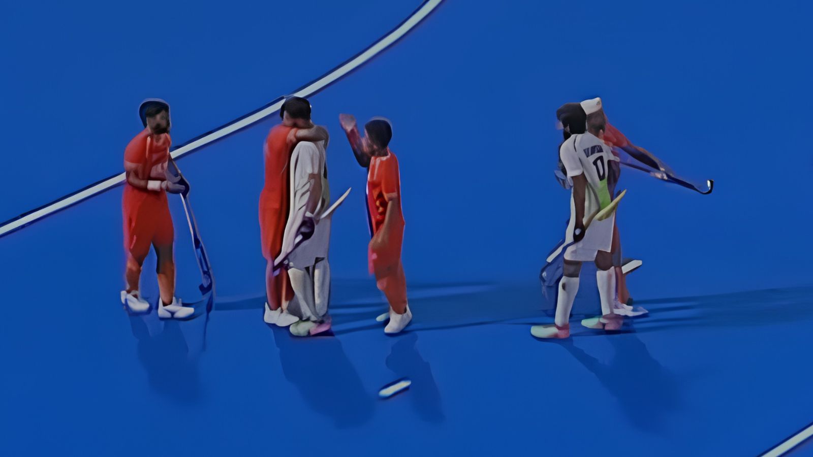India-Pakistan hockey players hug each other after a thrilling Asian Games semifinal