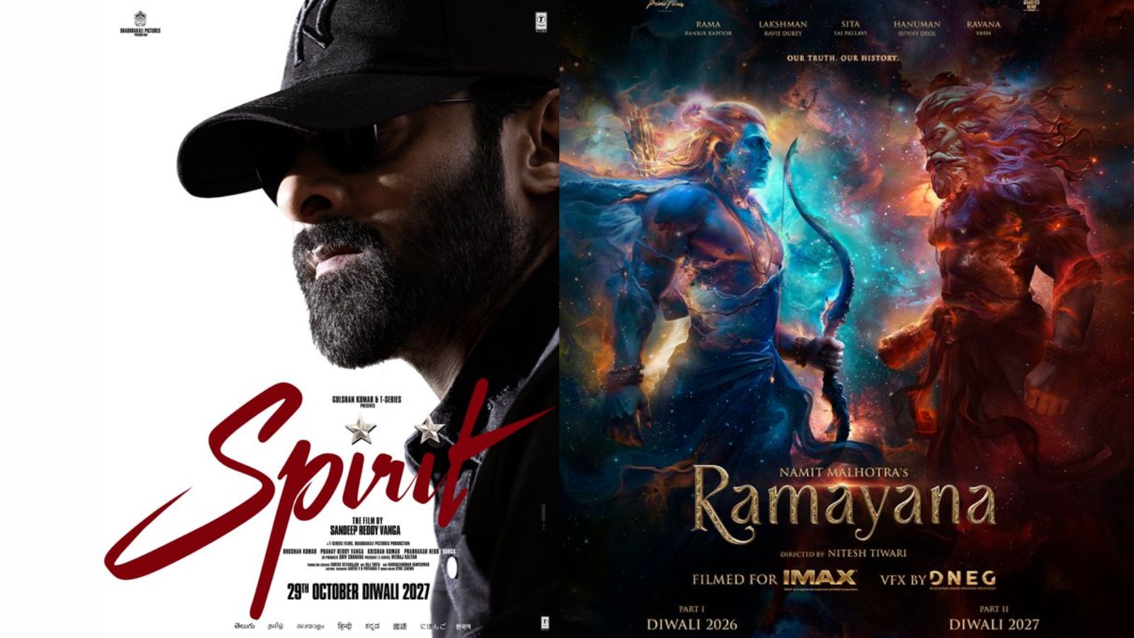 Prabhas-starrer Spirit gets Diwali 2027 release date, may clash with Ranbir Kapoor’s Ramayana 2