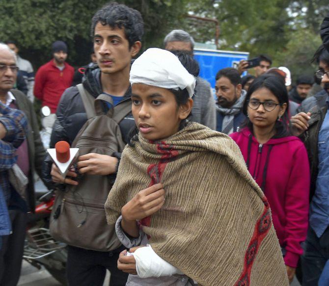 Aishe Ghosh following the attack in JNU. Instagram/aisheghosh_