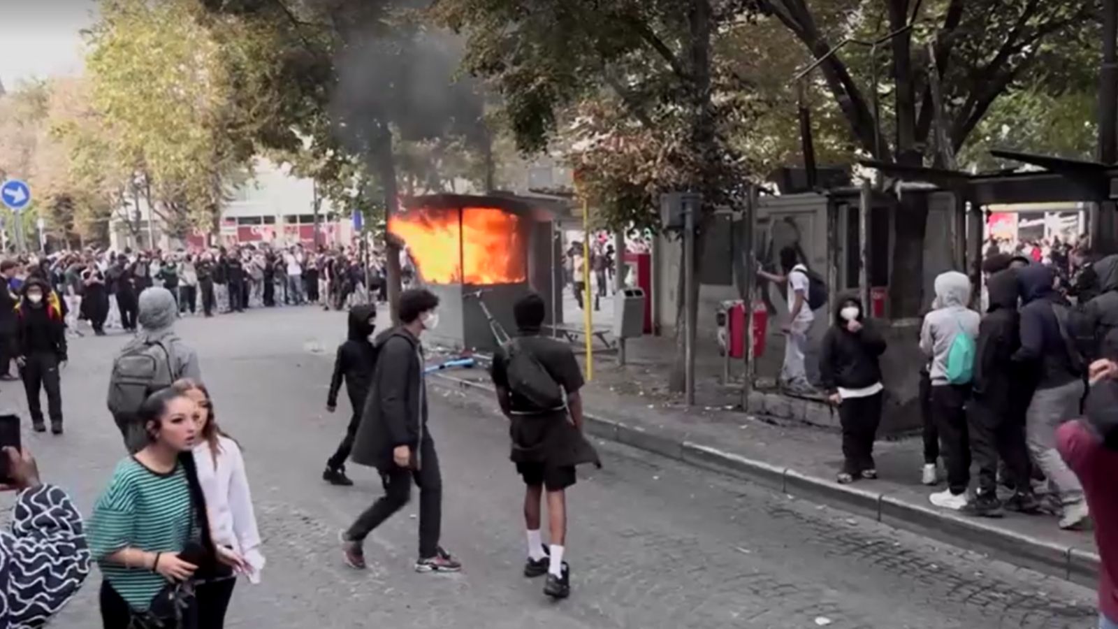 Visuals from streets in Belgium amid ongoing protests. Photo: Screengrab via Reuters