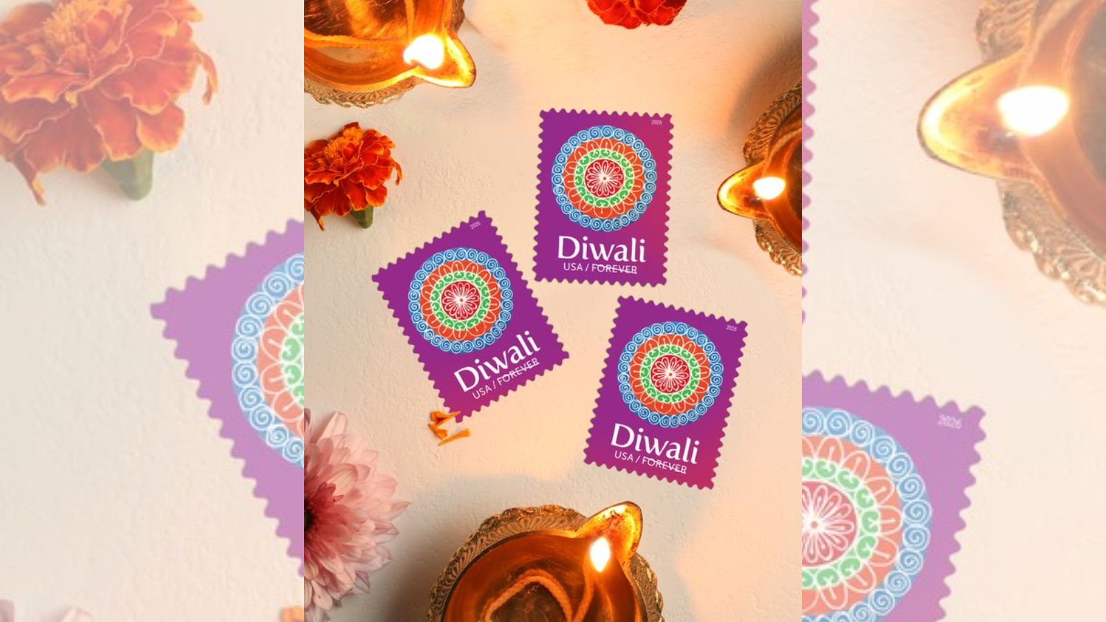 US Postal Service unveils Diwali stamp featuring rangoli design