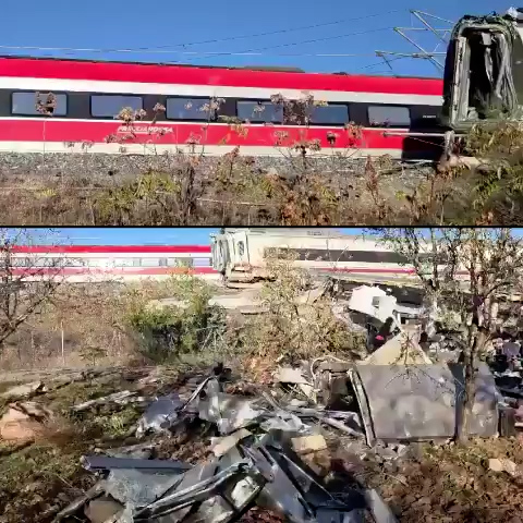 The mayor of the nearby town of Urda, Manuel Galáns, told Spanish state broadcaster TVE that passengers had been injured. Photo: @KlaxonWire/X