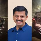 Keralam MLA Sandeep Warrier meets with an accident in Malappuram