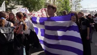 Greek students and teachers protest over rising living costs and education funding