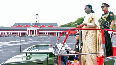 President Murmu reviews IMA passing out parade as first batch of nine women officers joins army