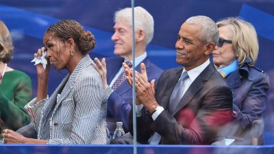 Obama Centre opens in Chicago with call to defend democracy and celebrity crowd