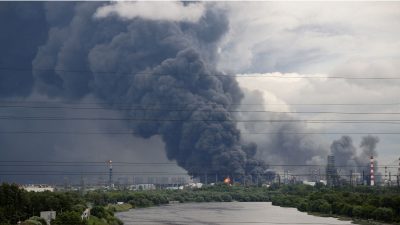 Ukrainian drone attacks kill five, wound 28 and set oil terminal ablaze in Russia