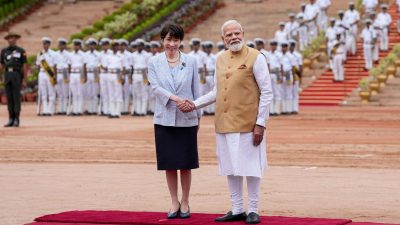 Japan PM Sanae Takaichi accorded ceremonial welcome at Rashtrapati Bhavan