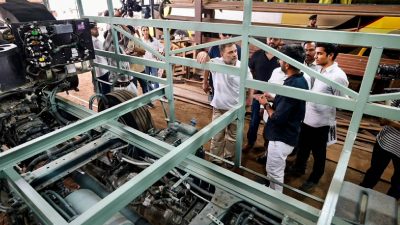 'MSMEs being strangled': Rahul puts out video of visit to bus, truck body-building workshop