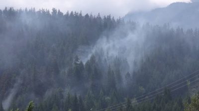 Canadian wildfires send massive smoke plumes over British Columbia