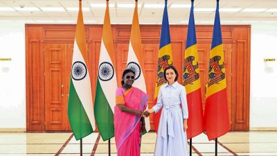 Indian President Droupadi Murmu arrives in North Macedonia