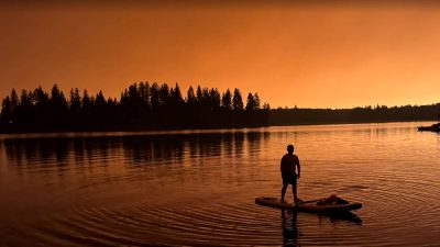 The wildfire behind British Columbia's orange skies
