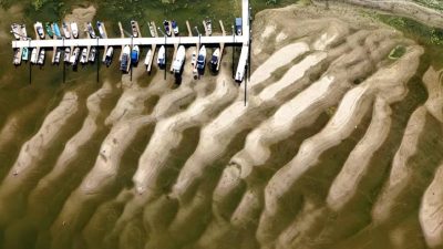 Record-low water levels reveal shipwreck and leave boats stranded in Croatia
