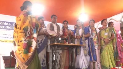 Tripura distributes sewing machines to 100 women under skill development scheme