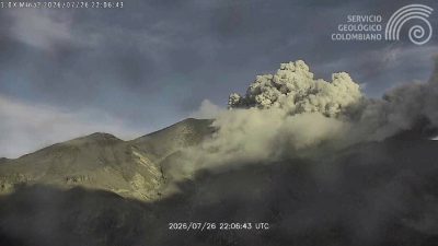 Colombian volcano on orange alert after record-high activity