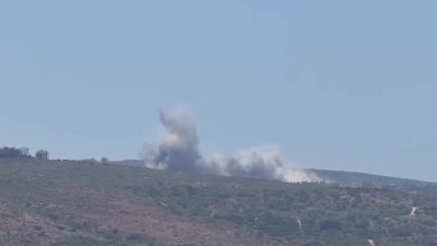 Smoke rises over Lebanon's Mansouri after reported Israeli strike