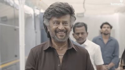 Rajinikanth celebrates 51 years in cinema on 'Dharman' sets