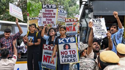 UGC-NET: Student groups protest re-exam, demand NTA accountability