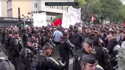 French students protest in Paris as Macron vows ban on ‘illegitimate’ demonstrations